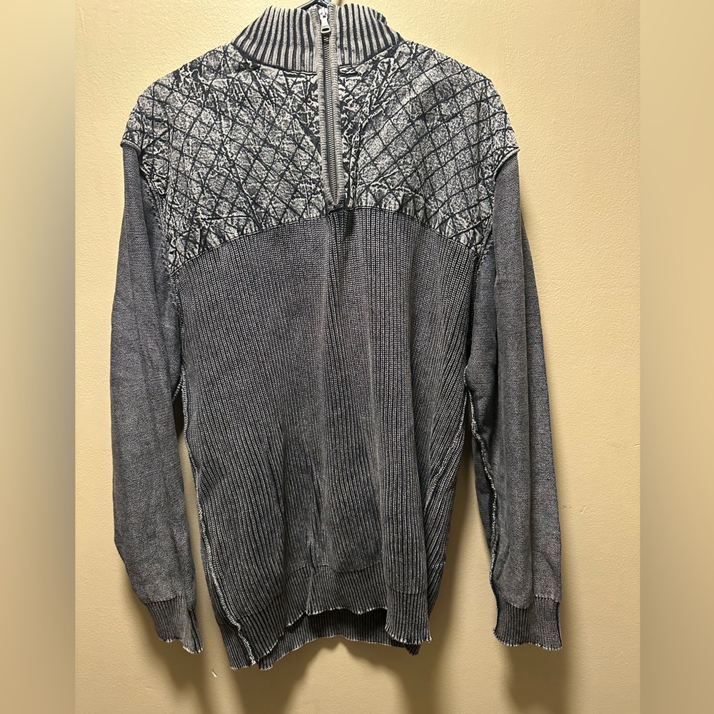 BKE Men's Charcoal Zip-Up Sweater (C175)